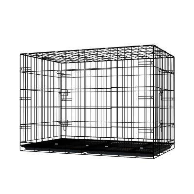 China Breathable Collapsible Metal Mesh Folding Pet Cage For Dog Crate for sale