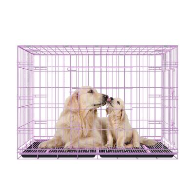 China Breathable Folding Double Doors Metal Dog Rabbit Pet Cage for sale