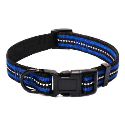 China Highly Visible Durable Lightweight Dog Collar Reflected , Night Reflected Double Colors Nylon Dog Collar for sale