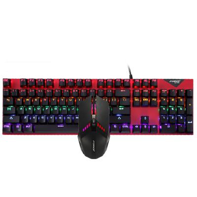 China New Trend OEM ODM Black Game Lover RGB Waterproof Red Green Shaft Mechanical Gaming Keyboard Mouse Combos for sale