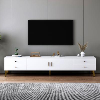 China (Other)Adjustable Contemporary White and Gold TV Console Stands 2022 Modern Wooden Living Room TV Cabinet Made in China for sale