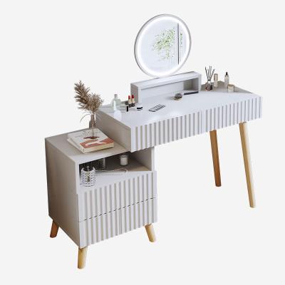 China Bedroom Furniture Adjustable High Quality Simple Modern Dressing Table 2 Drawers White Dressing Table (Other) With Mirror for sale