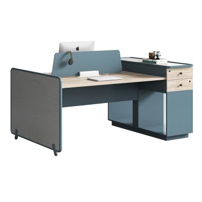 China Desk Mfc Wooden Office Cadet Blue Work Station Partition for sale