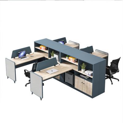 China modern customized office furniture work station cubical staff lap desk for 4 person Employee position desk Office table screen for sale