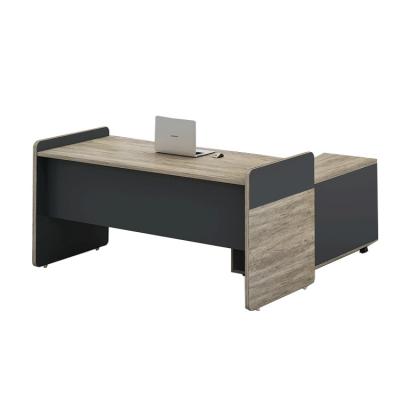 China Black Classic Adjustable Luxury Wooden L Shaped Executive Desk for sale