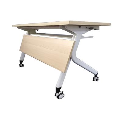 China Foldable Study Desk Modular Meeting Tables Folding Training Table With Wheels for sale