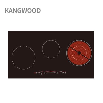 China Power Saving 5.7kw 3 Burner Electric Mixing Induction Heating Ceramic Hob for sale