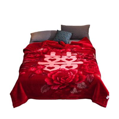 China Factory Supply Durable Warm Soft Flannel Polyester Fleece Blanket Flowers Printed Throw Blankets for sale