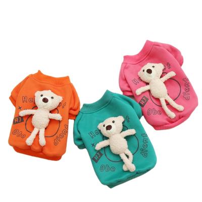 China General Wholesale Reflective Sweater Bear Cardigan Bear Clothes Pet Design Fashion Detachable Dog Clothes for sale