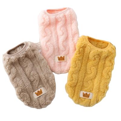 China New Autumn/Winter Pet Clothes Cotton Cat Dog Warm Coat Vest General Double-Sided Velvet Vest Clothing for sale