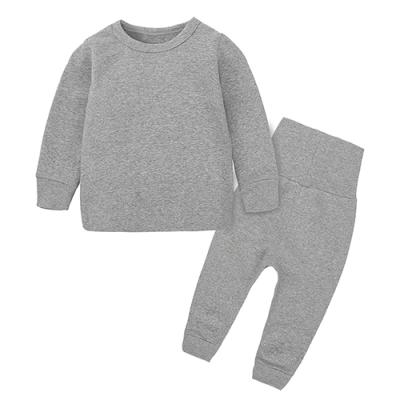 China New 2021 breathable children's clothing set 2 pieces children's pajamas autumn winter color children's pure cotton pajamas for sale