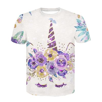 China Wholesale Plain Unicorn Crown Kids Anti-Shrink Sleep T-Shirts Shirt For Kids T-shirt Tee Kids Cute White for sale