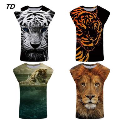 China 2019 Summer Funny T-shirt 3D Print Viable Wolf Sleeveless T-shirt Homme T Shirts Clothing For Men O-Neck Tops for sale