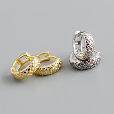 China 2022 NEW TRENDY Sterling Silver Huggie Earrings Punk style jewelry 925 fashion earrings gold plated thick circle earrings for women for sale