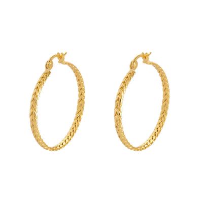 China Trendy Fashion Jewelry Big Earrings Women's Twist Earrings 925 Sterling Silver Gold Plated Circle Earrings Sterling Silver Women for sale