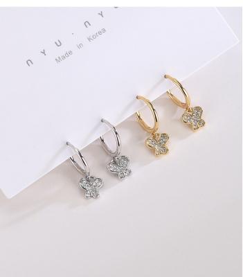 China Trendy Fashion Earrings Jewelry 925 Sterling Silver Minimalist Butterfly Earrings Gold Plated Silver Circle Earrings Women Jewelry for sale