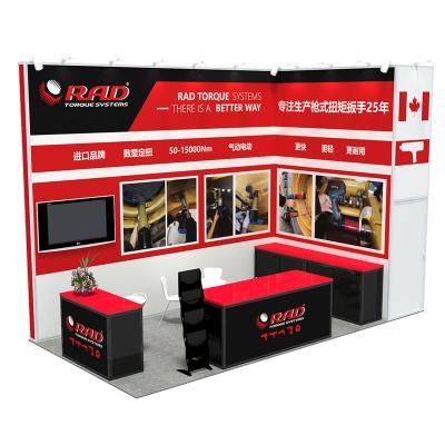 China Yes Bauma China Expo in Shanghai , Rent 20ft x 10ft Trade Show Tension Fabric Display Exhibition Booth for sale