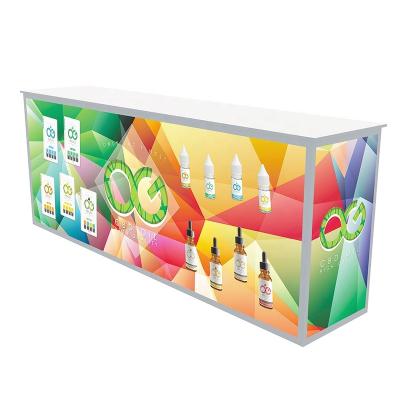 China 8ft Yes Fabric Portable Exhibition Booth Economical Backlit Counter for sale