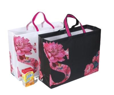 China 100% eco-friendly wholesale customs printed eco friendly reusable pp woven grocery bag for sale