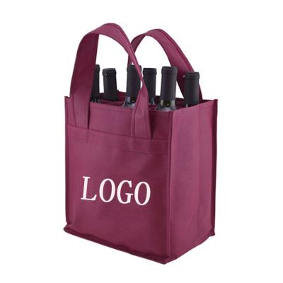 China 100% Eco-friendly personalized pp wine carrier nonwoven single bottle carrier 2 bottle nonwoven wine bags for sale