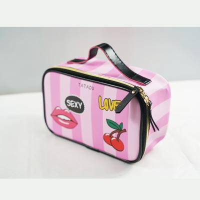 China High Quality IN CURRENT FREE SAMPLE Accept LOGO Large Capacity Beauty PU Cosmetic Case Makeup Bag Custom Cute Case Travel Cosmetic Bag For Women for sale