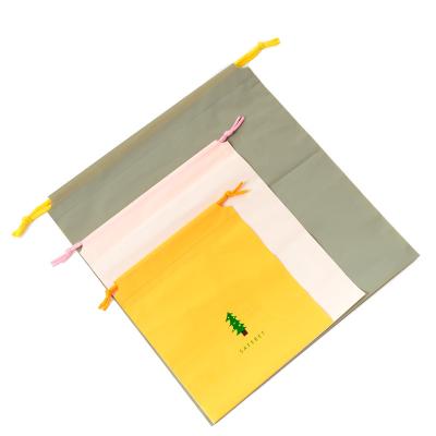 China Custom Shopping Double Handle Logo Printing Water Proof Polyester Reusable Drawstring Bag Factory Price Promotion for sale