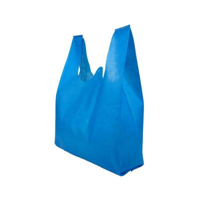 China 100% Eco-friendly Customize Logo And Size Non Woven Supermarket Vest Bag Nonwoven Shopping Bag for sale