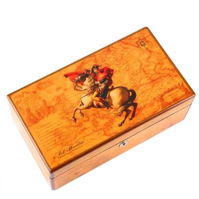 China Eco-friendly Custom 4 Grids Piano Lacquer Luxury OEM Watch Packing Case Wooden Leather Watch Storage Case for sale