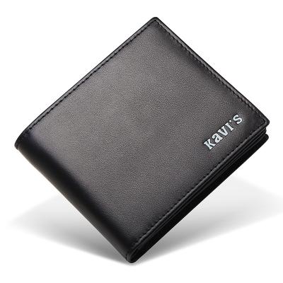 China Wholesale Custom Cowhide Leather Fashion Men Genuine Leather Wallet Convenient With Logo for sale