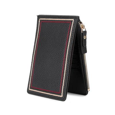 China Wholesale Convenient Fashionable Slim Large Capacity Cowhide Multifunctional Leather Unisex Short Card Holder for sale