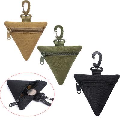 China With A Key Nylon Tactical Male Holder Men's Mini Pouch Zipper Coin Purse Wallet Waist Outdoor Chest Bag for sale