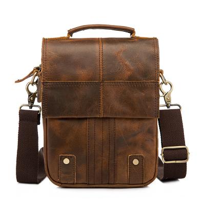 China Fashion Design Waterproof Cowhide Leather Male Casual Students Tablet Tote Shoulder Messenger Bag Crossbody Satchel Bags for sale