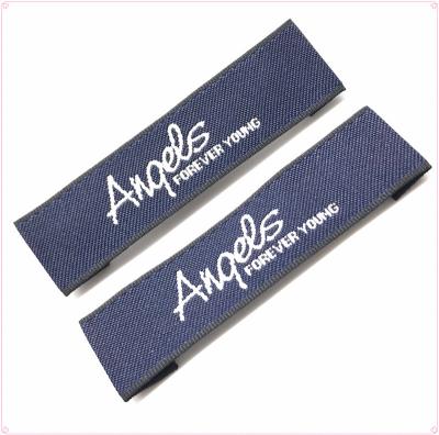 China Sustainable Socks Stocking Leg Warmer Bags Garment Private Label Custom Printed Logo Wash Care Woven Clothing Label for sale