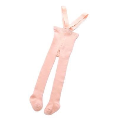 China Fade Proof Organic Cotton Newborn Baby Stocking Girls Overall Tights Color Custom Logo Suspender Pants Daily Tights for sale