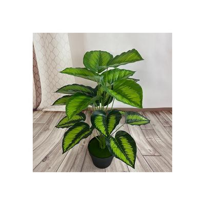 China Silkflower 18 Modern Design Green Plant Leaves Simulation Artificial Greenery Plants for sale