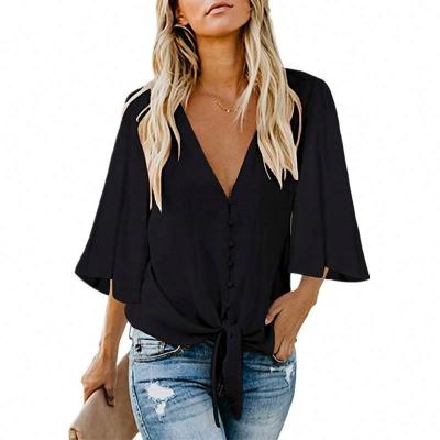 China GURUISI 2022 New Arrival High Quality V-Neckline Anti-Wrinkle Revitalizing Shirts for Fashionable Full Women Amazon Success Woman for sale