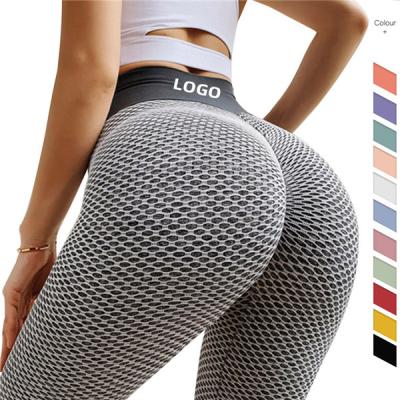 China Seamless Tik Tok Leggings Scrunch Butt Lift Tiktok Breathable High Waist Honeycomb Gym Yoga Pants For Women for sale