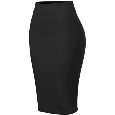 China Women's Summer Factory Price Women's Sexy Black Skirt Anti-Static Casual Classic Slim Black Mid Length Pencil for sale