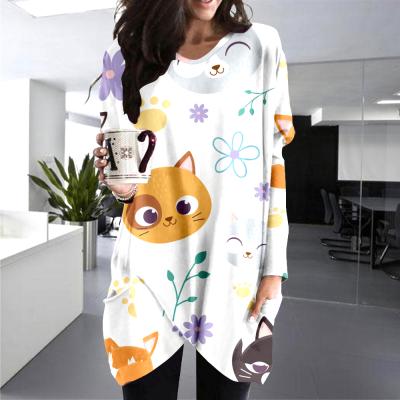 China 2021 Wholesale Custom Anti-wrinkle Sublimation Tie Dye Plus Size Graphic Women Long Sleeve T-Shirts for sale