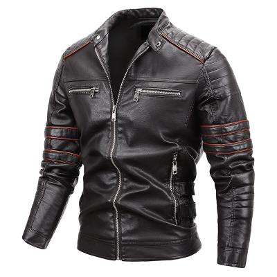 China Fashion New Style Waterproof Men's Slim Collar Motorcycle Leather Jacket Coat Outwear Warm PU Coat Jacket for sale