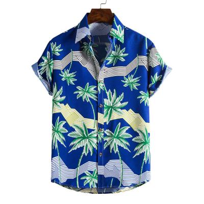 China 2021 New Summer Hawaiian Shirt Quick Dry Anti-Shrink Beach Shirt Short Sleeve for sale