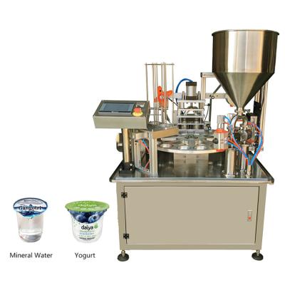 China Drink Water Juice Jelly Yogurt Cup Filling Sealing Machine 100ml 200ml 400ml 450ml Liquid Cup Filler Sealer for sale