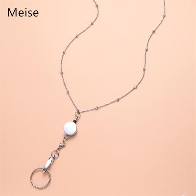 China Yiwu Coqi Labor Certificate Lanyard Sweater Long Chain For Women Stainless Steel Casual/Sport Necklace MS0044 for sale