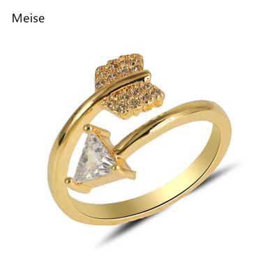 China Yiwu Coqi casual/sports artistic temperament Arrow Ring Gemstone Twist Arrow Adjustable side ring ZZ535 for sale