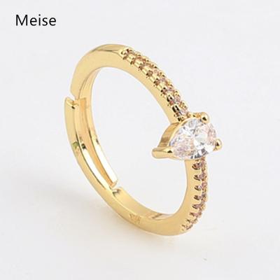 China Yiwu Casual/Sporty Coqi ZZ532 Diamond Drop Shaped Cubic Zirconia Thin Adjustable Ring Wedding Ring for sale