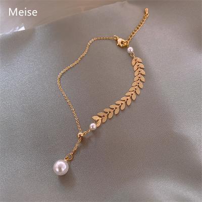 China Other Yiwu Coqi YY595 Adjustable Bead Wheat Leaves Bead Bracelet 18K Gold Plated For Women Grow Leaves Bracelet for sale