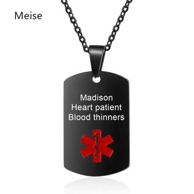 China OTHER Yiwu Coqi LMY206 Engraved Medical Rescue Alert Stainless Steel Medical Necklace for sale