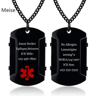 China OTHER Yiwu Coqi LMY203 Engraved Medical Emergency Alert Stainless Steel Medical Pendant for sale