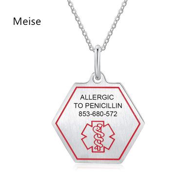 China OTHER Yiwu Coqi LMY207 Engraved Medical Emergency Alert Stainless Steel Medical Pendant for sale