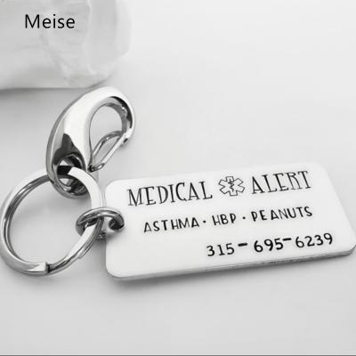 China Personalized Stainless Steel Yiwu Coqi ZZ81 Stainless Steel Emergency Custom Identification Medical Key Chain for sale